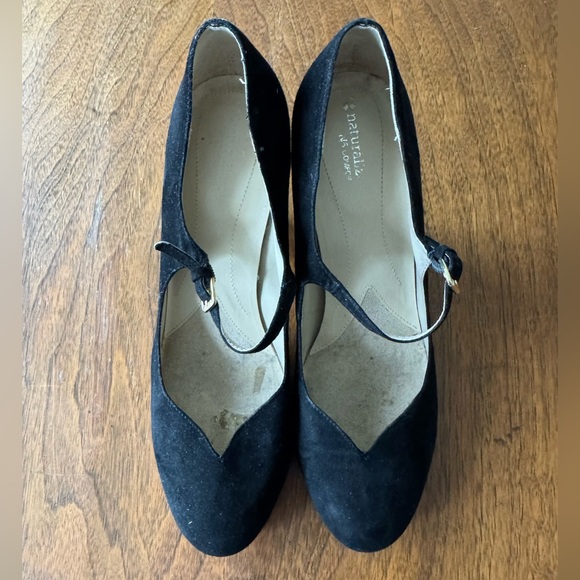 Naturalizer Shoes - Naturalizer Black Suede Mary Jane Heels